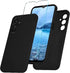 Samsung Galaxy A15 5G Case, Silicone Phone Cover with 1 Screen Protector, Soft Anti-Scratch Shockproof Slim (Black)