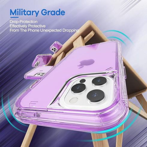 ORIbox Case for iPhone 13 Pro Max/12 Pro Max - Purple, 10 FT Military Grade Drop Protection, Transparent Heavy Duty