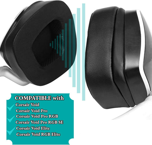 Upgrade Earpads Cooling-Gel Replacement Ear Cushions Compatible with Corsair Void RGB Elite/Corsair Void/Pro/Void RGB SE Gaming Headsets 7.1, Ear Pads Parts (Set 1)
