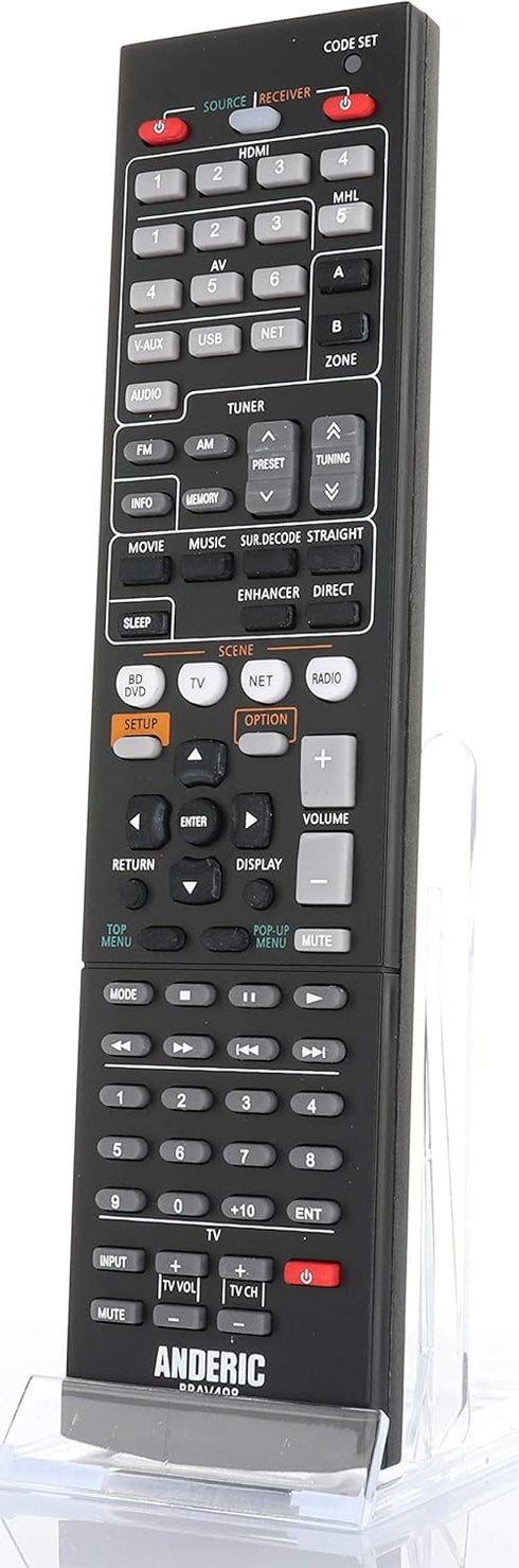 Anderic RRAV498 Replacement Remote for Yamaha Audio Receivers, RAV293, RAV331, RAV334, RAV336, RAV432, RAV434