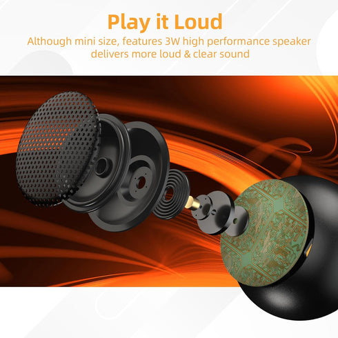2Pack Portable Mini Speaker, Bluetooth Tiny Speaker, Wireless Micro Speaker with Rechargeable Battery (Black)