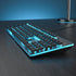 Owpkeenthy Black Full-Size Computer Keyboard, Quiet Ice Blue Backlit Typewriter Gaming Keyboard with Cool Square Punk