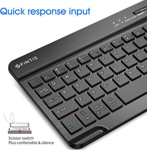 Fintie 7-Inch Ultrathin Wireless Bluetooth Keyboard for iPad, Samsung Tablet, iPhone Smartphone, iOS, Android Tablets