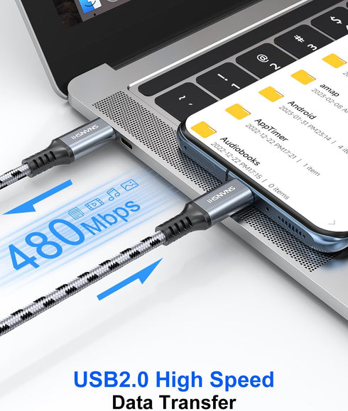 SNANSHI Micro USB to USB C Cable 4FT, Braided Charging Cable for Headphone, Phone, Controller