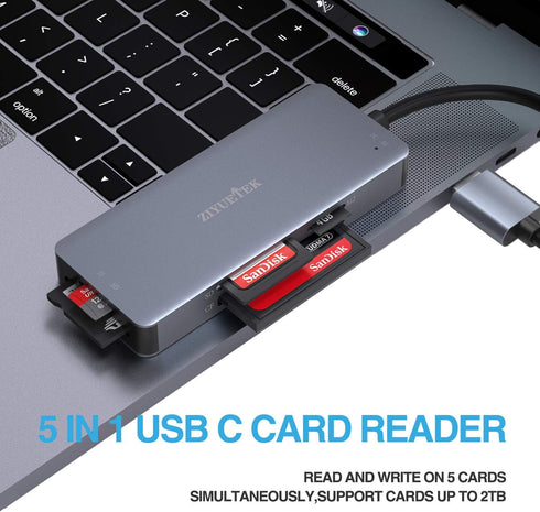 CF Card Reader, USB 3.0 to Compact Flash Memory Card Reader Adapter for SDXC, SDHC, Micro SD, MS, CF (Grey)