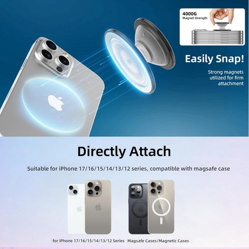 Grippopso 16 15 14 13 12 for Magsafe Phone Grip, Magnetic Phone Grip Holder, Magnetic Collapsible Expandible Mobile