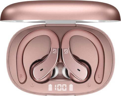 Runner 40 Wireless Earbuds, Secure-Fit for Small Ears, Bluetooth for Women, Light Pink Over the Ear