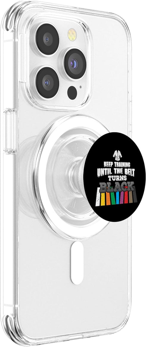 Karate Taekwondo - Keep Training Until The Belt Turns Black PopSockets MagSafe PopGrip for iPhone