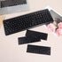 Larrel 4PCS Universal English Keyboard Stickers, Replacement English Keyboard Stickers with Black Background and White