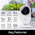 Geeni Glimpse Indoor Home Security Camera - 1080p Video Wireless WiFi, 2-Way Audio, Motion Alert Phone App (White)