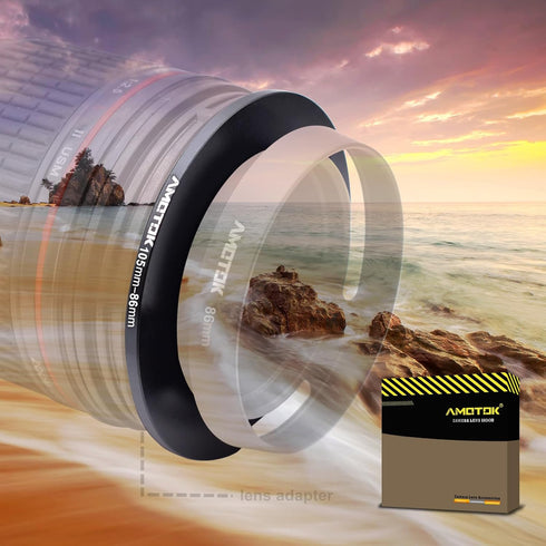 105mm to 86mm Camera Lens Adapter, 105mm-86mm Filter Step-Down Ring, CNC Machined for 86mm Filters