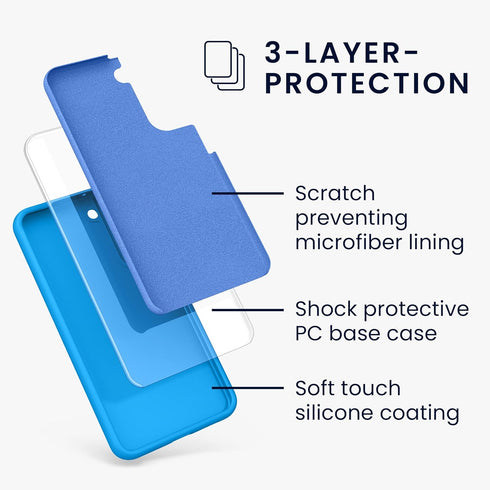 kwmobile Case for Samsung Galaxy S22 Plus - TPU Silicone Phone Cover with Soft Finish in Radiant Blue