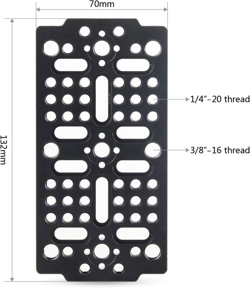 SmallRig Multi-Functional Cheese Plate with 1/4 3/8 Threads for ARRI Camera and Tripod Plate - 1681