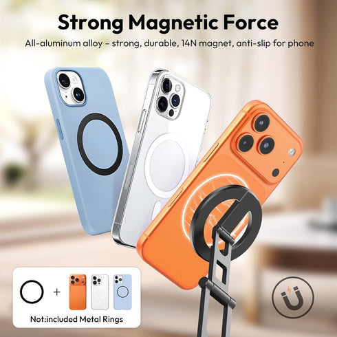 ULANZI SK29 1/4, 17/16/15/14/13/12 Magnetic Phone Tripod, Foldable Mini Tripod Mount with MagSafe Phone Holder