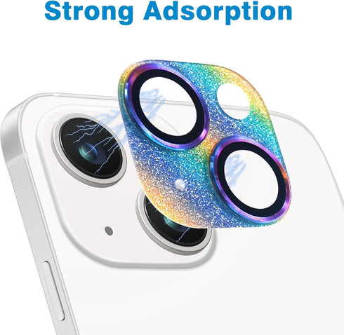Colorful Camera Lens Protector for iPhone 14 & 14 Plus, Anti-Scratch Tempered Glass, Shockproof Full Protection.
