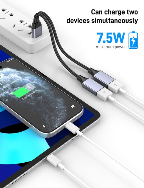 KAYQINHO 1 2 2 PS4, PS5, USBA Y Splitter in Out, USB Male to Female Cable for PC, Tablet, Laptop, MacBook, Keyboard