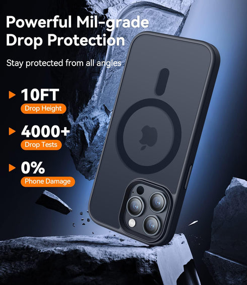 CANSHN Magnetic iPhone 14 Pro Case, Compatible with MagSafe, Translucent Matte, Slim Thin Shockproof Bumper Cover, 6.1