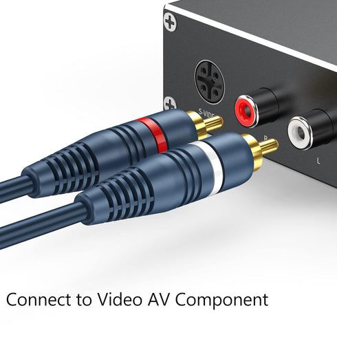1 2 2 Pack, 8 inch RCA Splitter Female to Male RCA Y Splitter Audio Video Cable Split Adapter Dark Blue