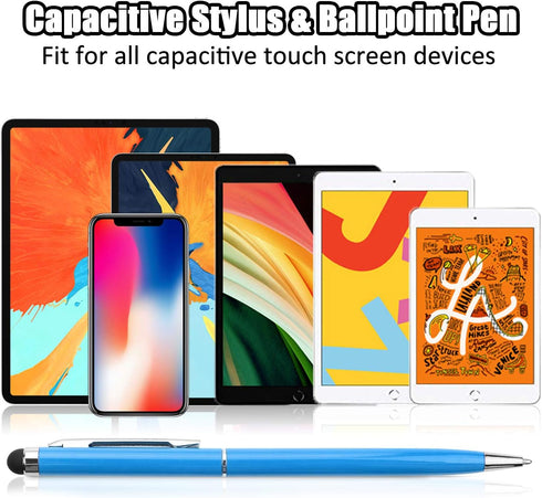 anngrowy Stylus Pen, Universal 2 in 1 Ballpoint Stylus for iPad, iPhone, Tablet, Laptops, Kindle, Samsung Galaxy