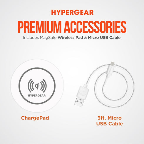 HyperGear ChargePad - 5W Fast Wireless Charger & Universal Wireless Charging Pad, LED Power Indicator, White