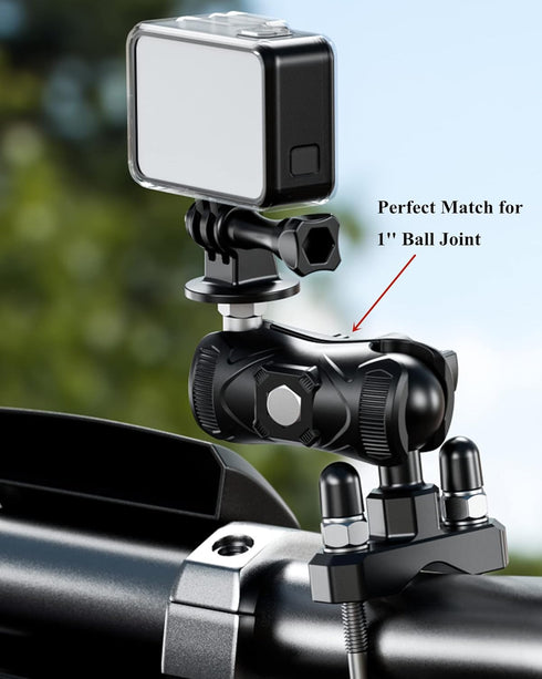BRCOVAN Double Socket Arm, High Strength Composite Short Arm for RAM Mounts B Size 1'' Ball Components & Phone Holder