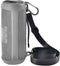 Silicone Case for JBL FLIP 6, Waterproof Portable Bluetooth Speaker Cover with Shoulder Strap and Carabiner - Grey