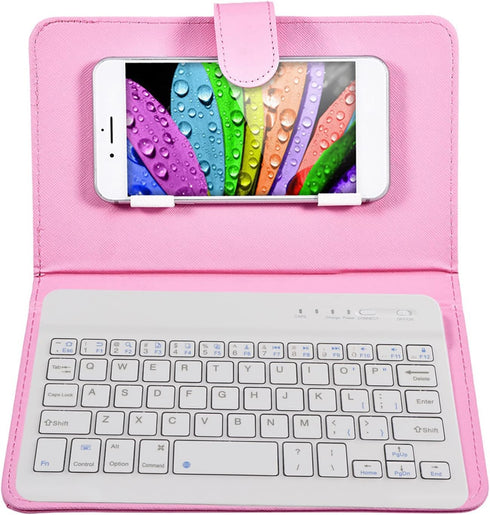 VBESTLIFE Universal Bluetooth Keyboard Sleeve with Stand, Compatible with 4.5''-6.8'' Cellphones for Android, iOS,