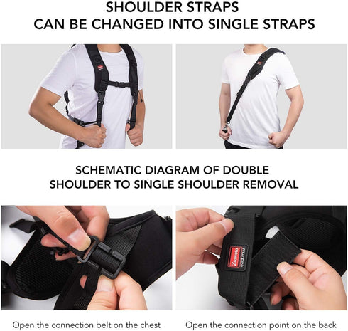 ztowoto Double Shoulder Camera Strap Harness, Quick Release Adjustable Tether Strap for DSLR SLR