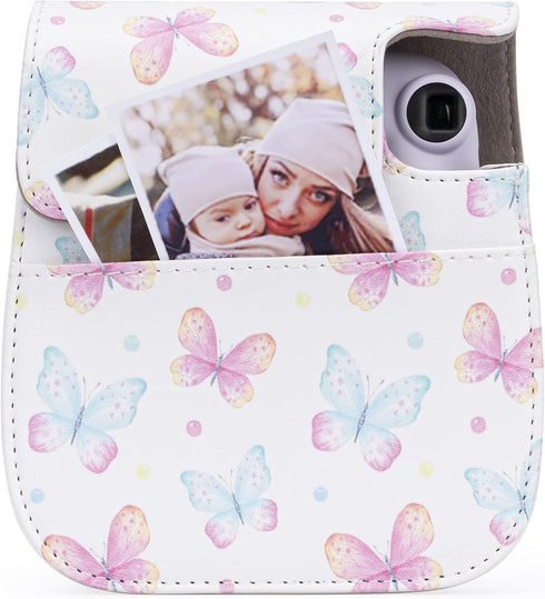 Frankmate Protective Case for Fujifilm Instax Mini 12 11 9 8 Instant Film Camera with Accessory Pocket and Strap