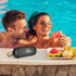 Silicone Case for JBL FLIP 6, Waterproof Portable Bluetooth Speaker Cover with Shoulder Strap and Carabiner - Black