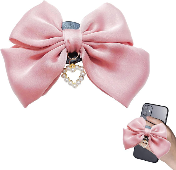 Miitoomo Cute Bow Phone Stands Fashion Cellphone Charm Grip Holder Universal Rotatable (Pink)