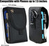 FAUDRECRO Dual Phone Holster with Belt Clip,Large Belt Smartphone Pouch for Men,Tactical Waist Cellphone