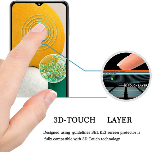 3-Pack Tempered Glass Screen Protector for Samsung Galaxy A13, Touch Sensitive and Case Friendly