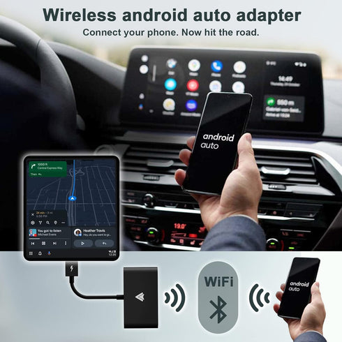 Wireless Android Auto Adapter Dongle, Plug-in via USB, Compatible with Android Phone & Car Factory Wired