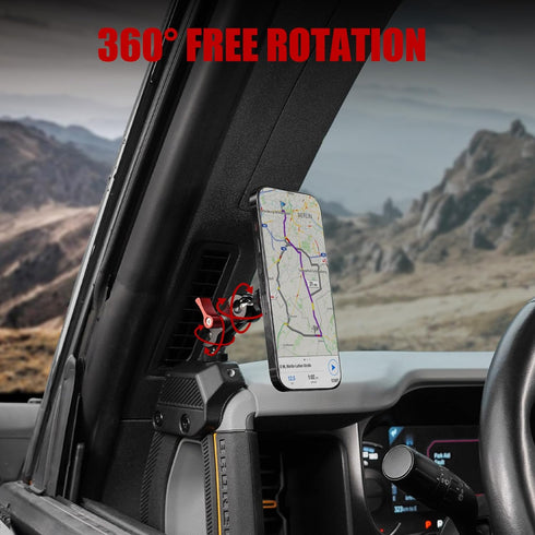 Mabett Magnetic Phone Holder for Ford Bronco 2021-2024, Adjustable Angles 360° Phone Holder Mount