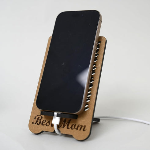 Generic Walnut Phone Stand, Personalized Engraving, Natural Wood, Non-Toxic Finish Maple & Walnut Wood, Best Present