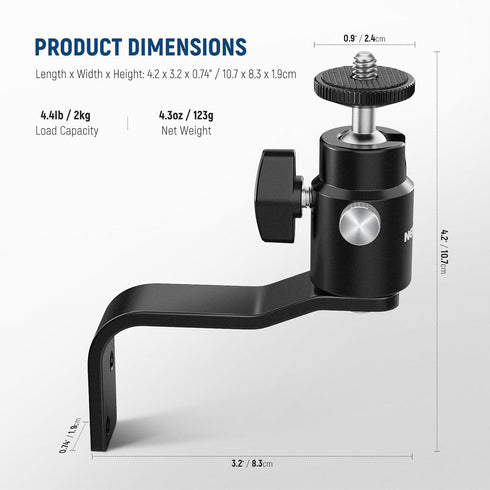 NEEWER 2 Pack E Type Wall Ceiling Mount, Ring Light Wall Mount Bracket with Detachable Ball Head