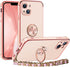 Miss Arts for iPhone 13 Case, Luxury Bling Electroplated Phone Case with Strap, Cute Soft TPU for iPhone 13 Cover for