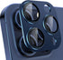 YWXTW Camera Lens Protector for iPhone 15 Pro/Pro Max, Matte Metal Anti-Scratch Tempered Glass, Case Friendly (Blue