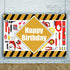 Construction Tools Theme Happy Birthday Backdrop, 7x5ft Vinyl for Boys Birthday Party Decor, Yellow and Black Stripes