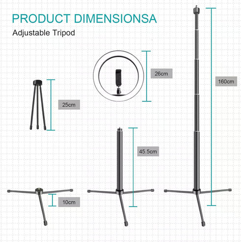 SHSY LVSEZM 10" 10" 60" 3 Selfie Ring Light with Stand and Selfie Stick, Color Light Adjustment Suitable for Phones