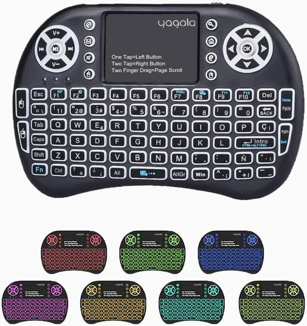 Backlit Mini Keyboard with Touchpad Mouse, Portable 2.4GHz Wireless for iPad, PC, Android TV Box