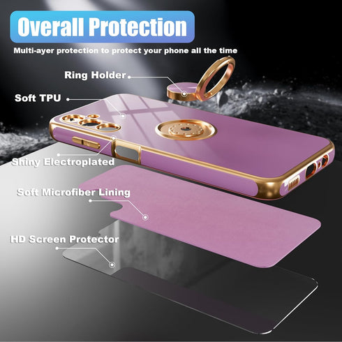 Samsung Galaxy A14 5G Phone Case, Slim Soft TPU Shockproof Protective Case with Magnetic Kickstand and Built-in 360°