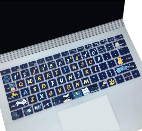 Sanfulin Keyboard Cover Skin for Microsoft Surface Laptop 3 & Surface Book 3, Silicon Protector with Big Letters