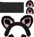 Geekria NOVA Knit Fabric Headband Cover + Cat Ears Attachment for Razer, SteelSeries, HyperX Headphones