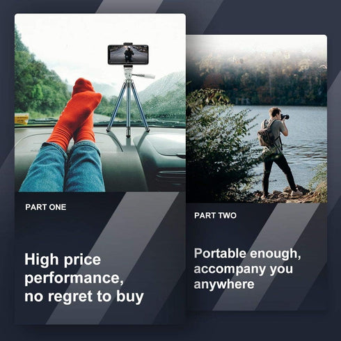 Fotopro 40 Inch FY-583 Phone Tripod Lightweight Travel Tripod for Camera with Phone Mount Portable Vlogging Video Blue