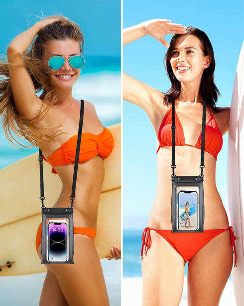 Large Universal Waterproof Phone Pouch, IPX8 Dry Bag with Wide Lanyard for Swimming and Rafting