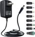 12V 2A 10ft Power Adapter with 8 Tips, 2000mA 24W AC Charger Replacement for LED Strip Light, CCTV Camera, Router