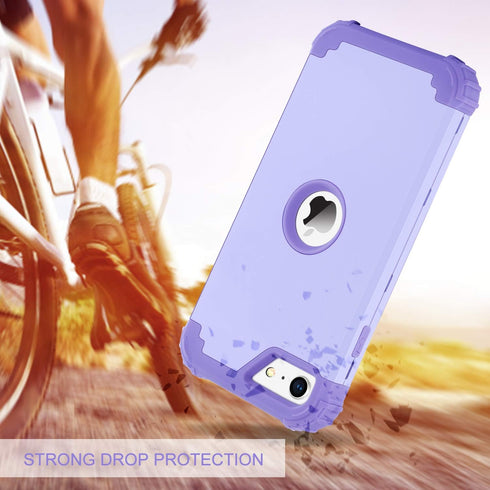 BENTOBEN iPhone SE 2022 & 2020 Case, Heavy Duty 3-in-1 Rugged Shockproof Hybrid, Light Purple/Lavender.