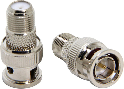 F to BNC Connector, 2-Pack BNC Male to F Female Coax Adapter 75 Ohm for Scanner and Camera